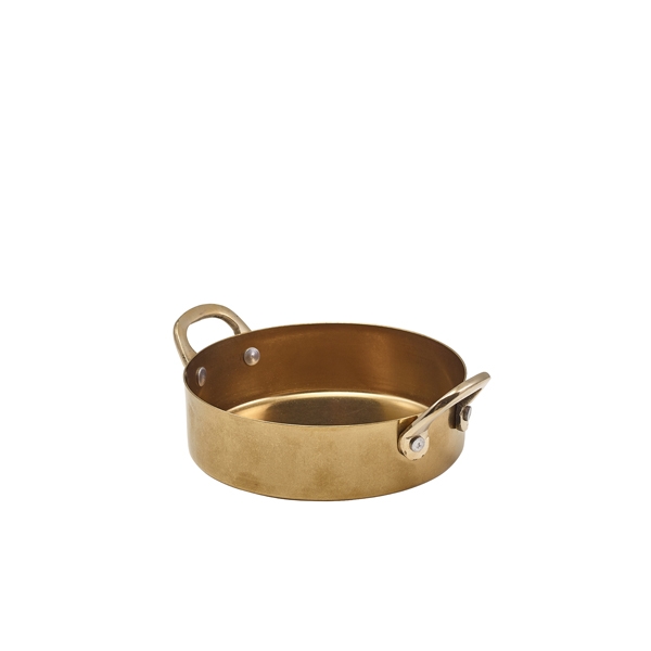 GENWARE | GOLD VINTAGE STEEL MINI CASSEROLE DISH 12.25 X 3.5CM X 6 | SCD12GDV