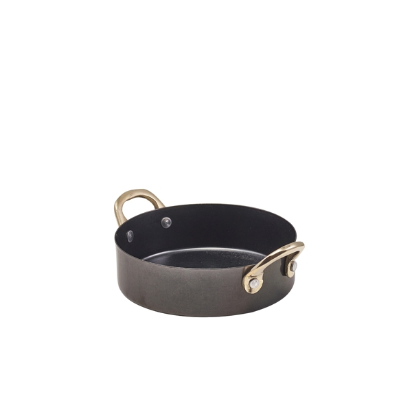GENWARE | BLACK VINTAGE STEEL MINI CASSEROLE DISH 12.25 X 3.5CM X 6 | SCD12BKV