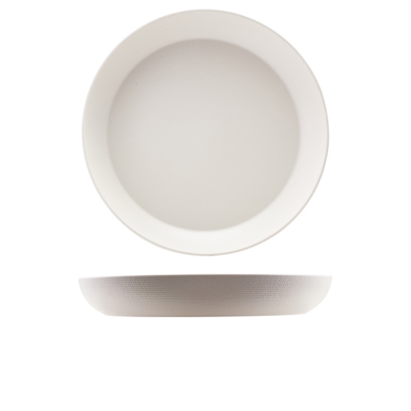 GENWARE | MELAMINE WHITE JUTE BUFFET BOWL 42 X 6CM | JT420945