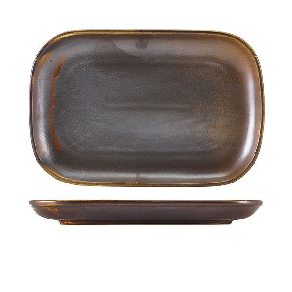 GENWARE | TERRA PORCELAIN RUSTIC COPPER RECT PLATE 29 X 19.5CM X 6 | RP-PRC29