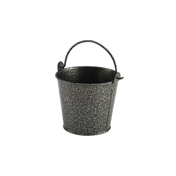 GENWARE | GALV/ST HAMMERED SERVING BUCKET 10CM DIA SILVER X 12 | GSHB10S