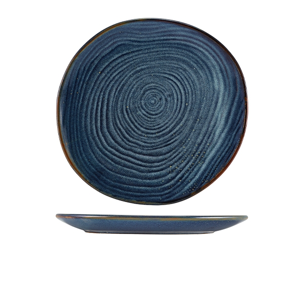 GENWARE | TERRA PORCELAIN AQUA BLUE ORGANIC PLATE 28.5CM X 6 | CP-PBLG28