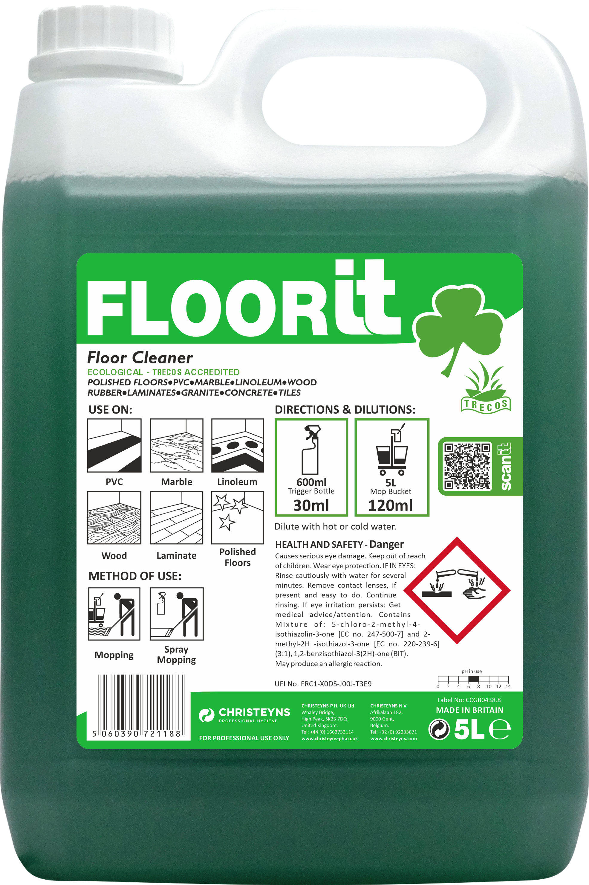 CHRISTEYNS (CLOVER) | 498 FLOOR IT X 5 LTR | 498