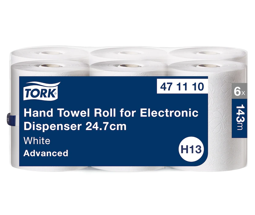 TORK |  H13 EN-MOTION 2 PLY WHITE ROLLS 6 X 143 MTR | 471110