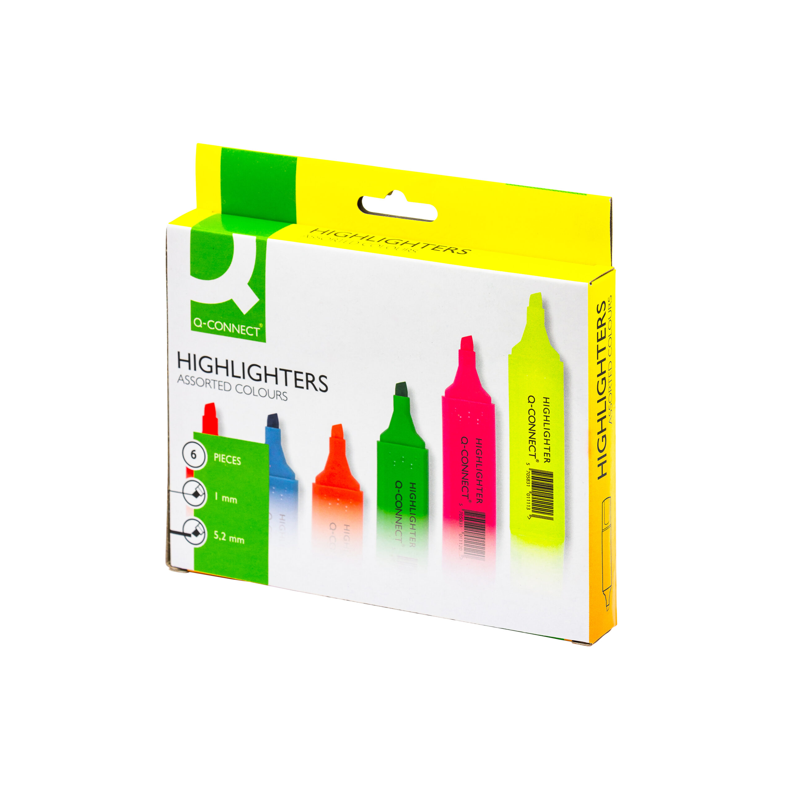 Q-CONNECT | ASSORTED HIGHLIGHTER PACK X 6 | KF01909 | 9447
