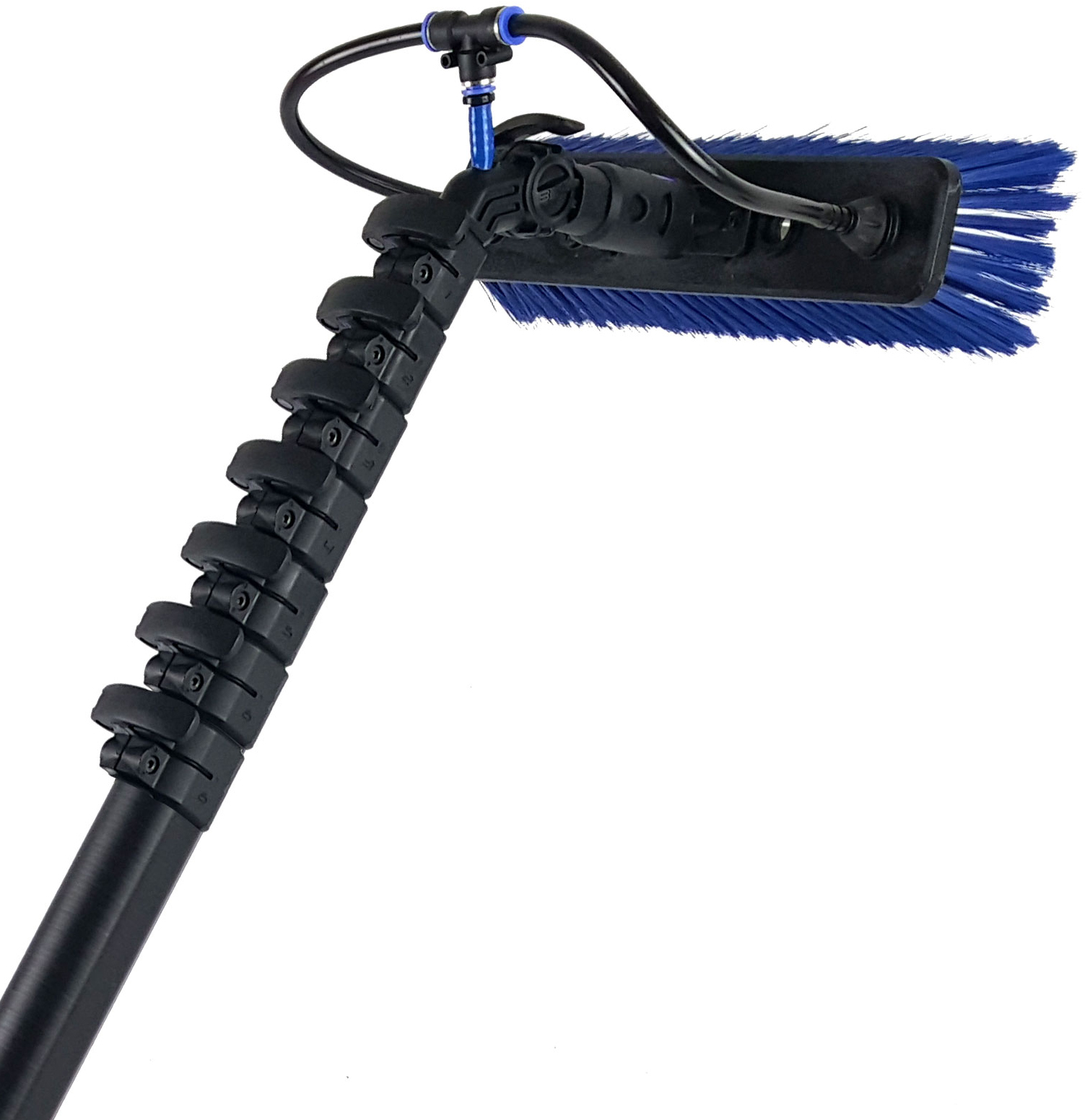 VARITECH SYSTEMS | OVA8 CARBON POLE 7 SECTION 38FT REACH C/W NYLON GOOSENECK, TUBING, DOUBLE TRIM BRUSH & HOSE COUPLING | OV35-30-E