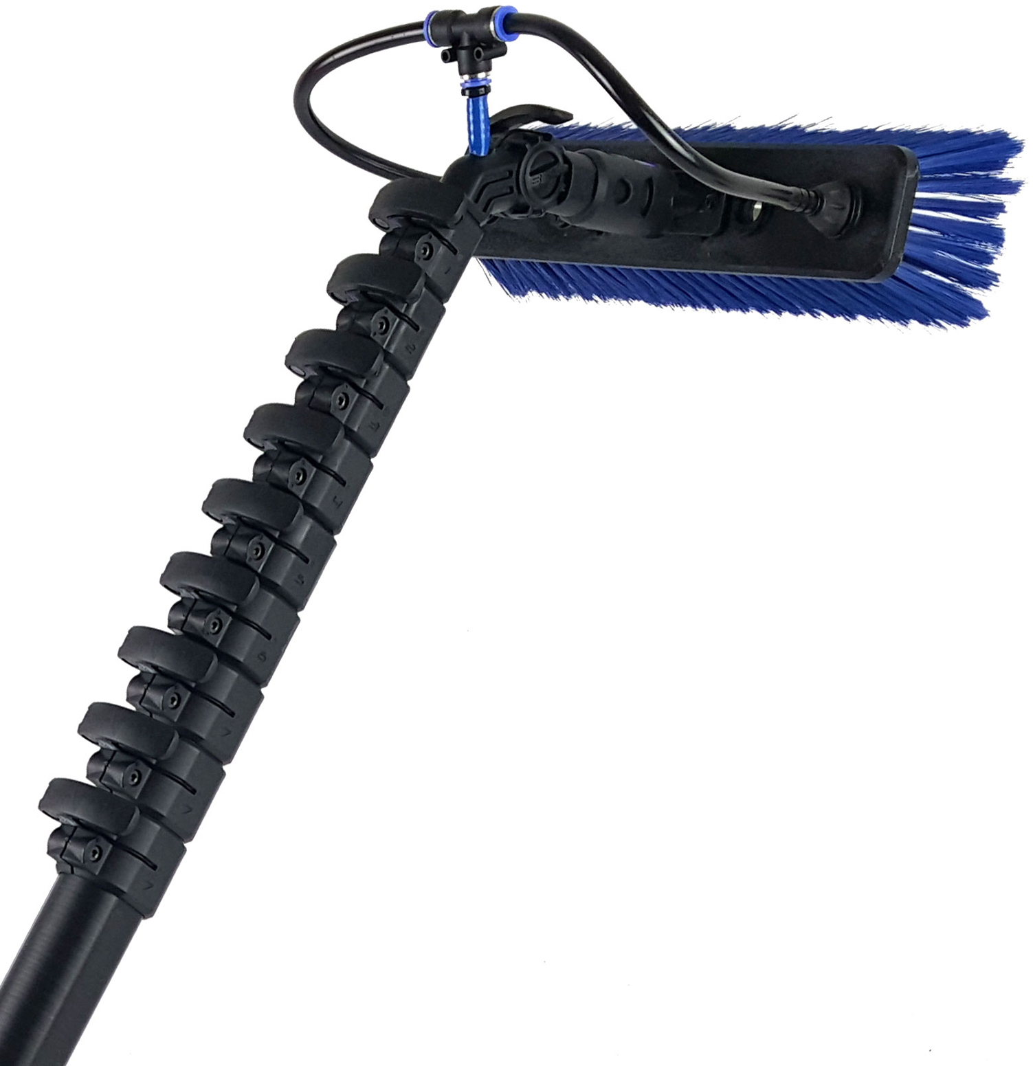 VARITECH SYSTEMS | OVA8 CARBON POLE 9 SECTION 48FT REACH C/W NYLON GOOSENECK, TUBING, DOUBLE TRIM BRUSH & HOSE COUPLING | OV45-30-E