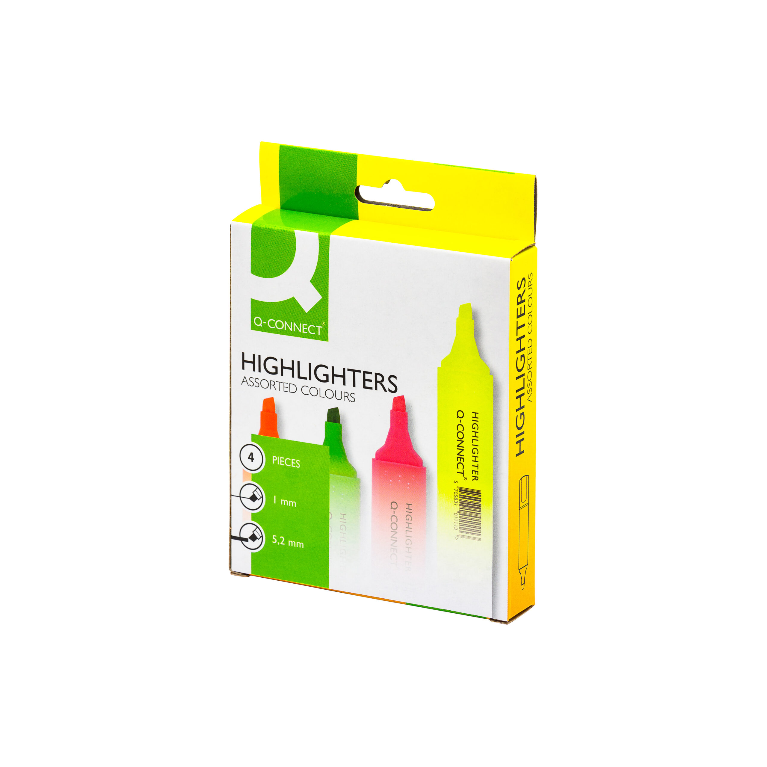 Q-CONNECT | ASSORTED HIGHLIGHTER PACK X 4 | KF01116 | 9448