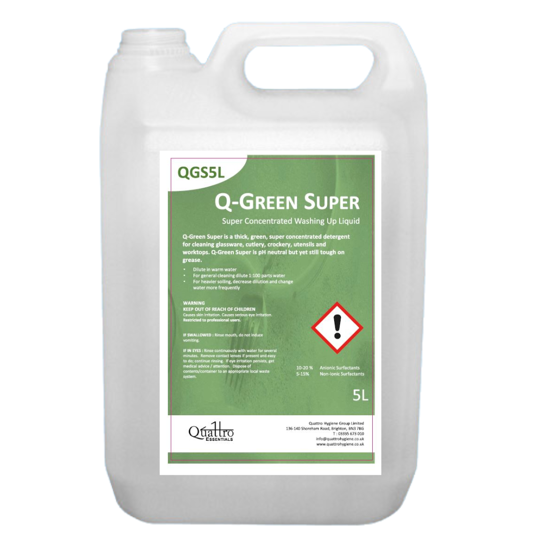 QUATTRO | Q-GREEN WASHING UP LIQUID 15% X 5 LTR | QDWASH