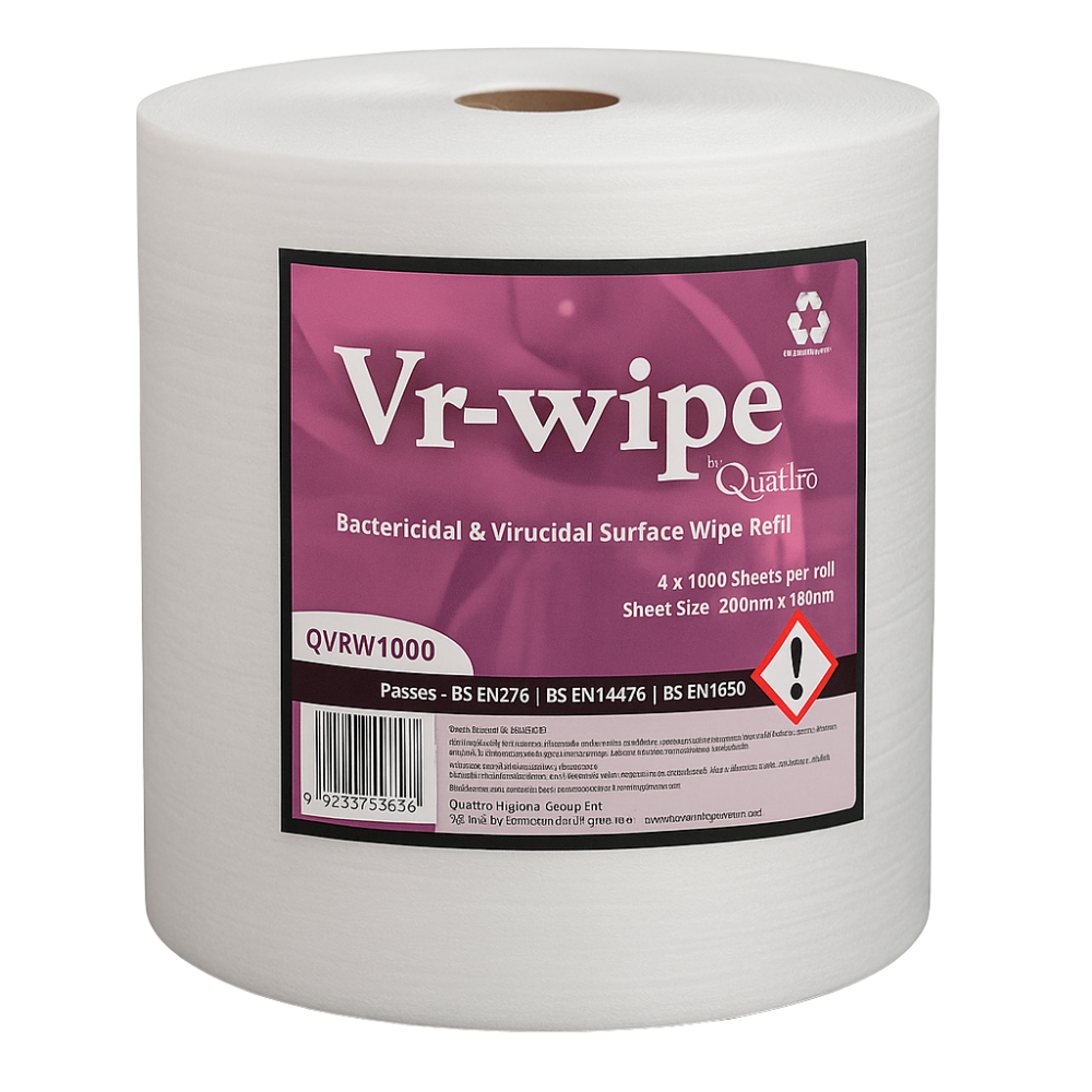 QUATTRO | V-WIPE ANTIVIRAL WIPES REFILL PACK 4 X 1000 SHEETS | 5192