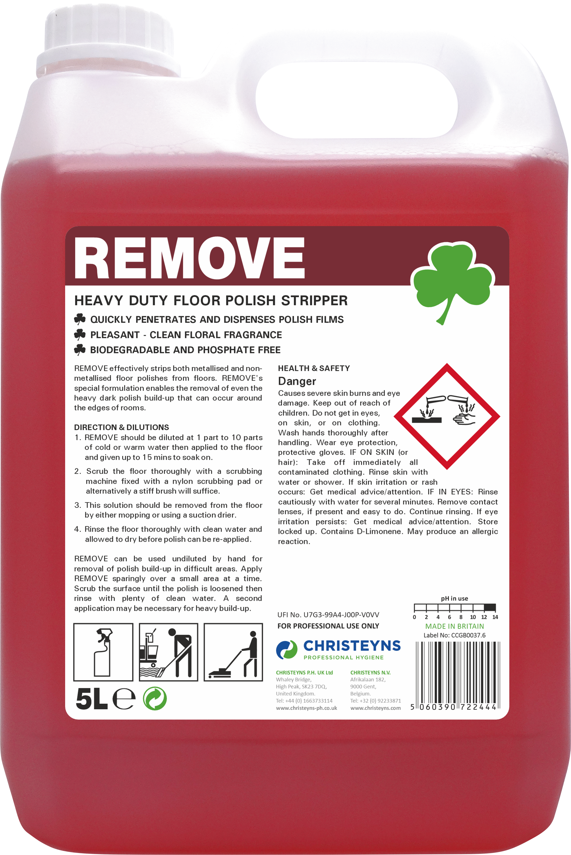 CHRISTEYNS (CLOVER) | 102 REMOVE STRIPPER X 5LTR | 102