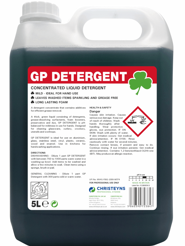 CLOVER | GP WASHING UP LIQUID DETERGENT 5 LTR | 418