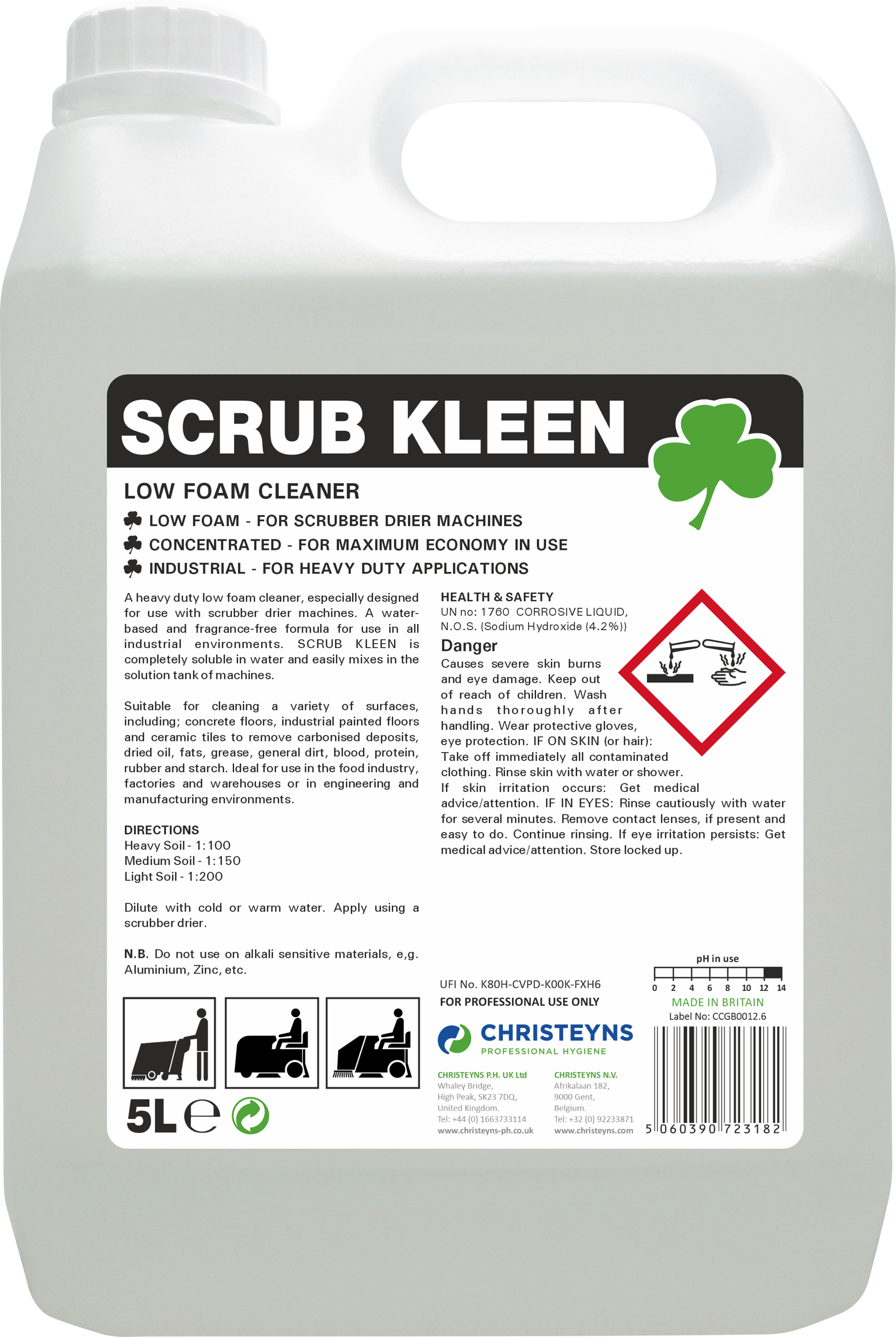 CHRISTEYNS (CLOVER) | 308 SCRUB KLEEN X 5 LTR | 308