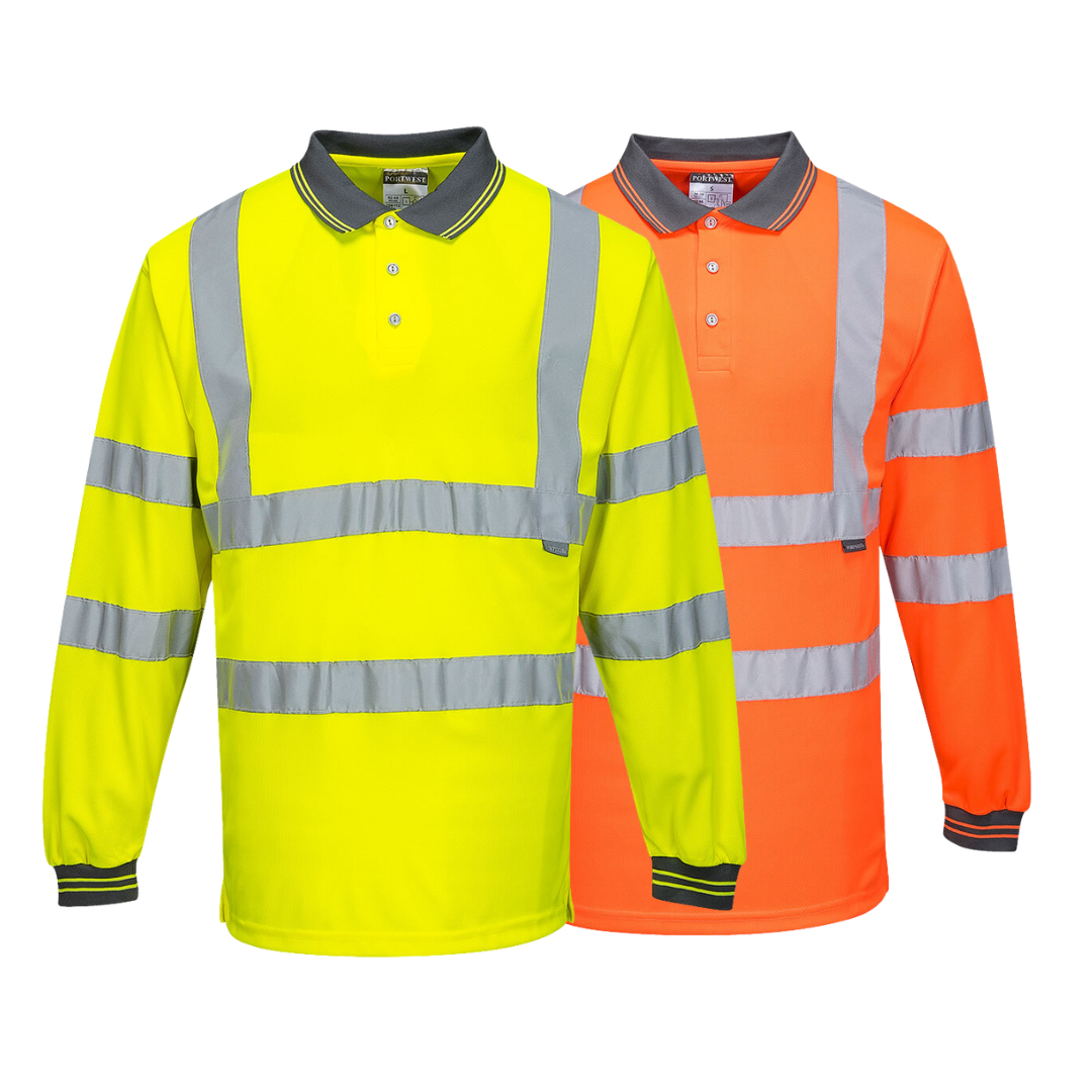 PORTWEST | LONG SLEEVED HI VIS POLO SHIRT | S277