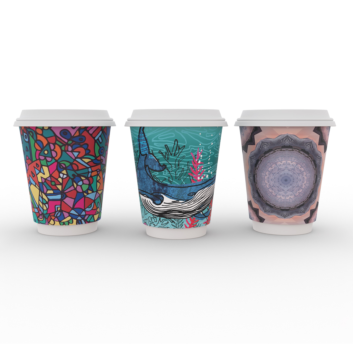 VEGWARE | 12OZ GALLERY DESIGN DOUBLE WALL HOT CUP, 89-SERIESÂ  | VDW-A12
