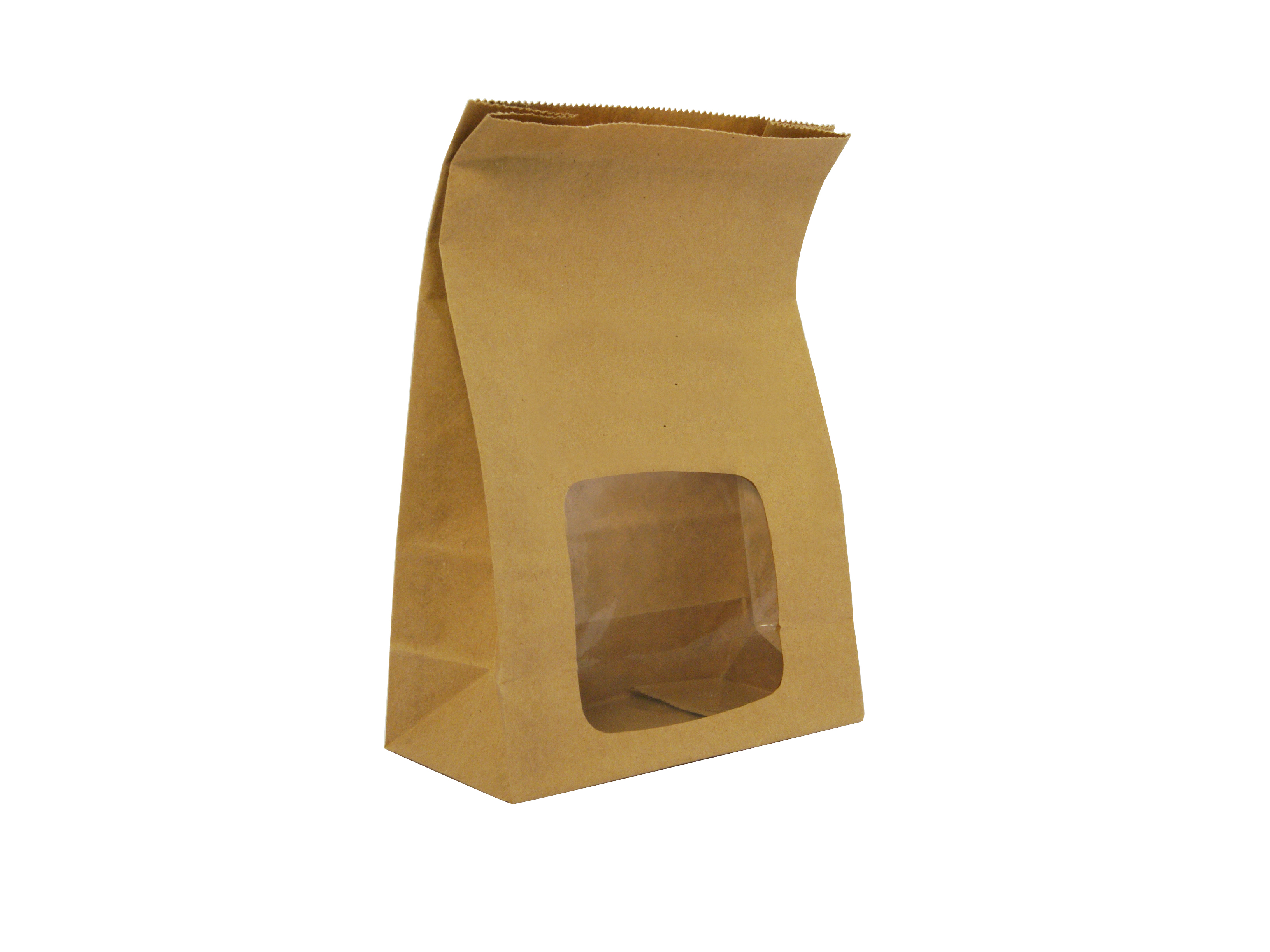 VEGWARE | 6 X 3 X 9IN KRAFT NATUREFLEX WINDOW BLOOMER BAG X 250 | VBLOOM2