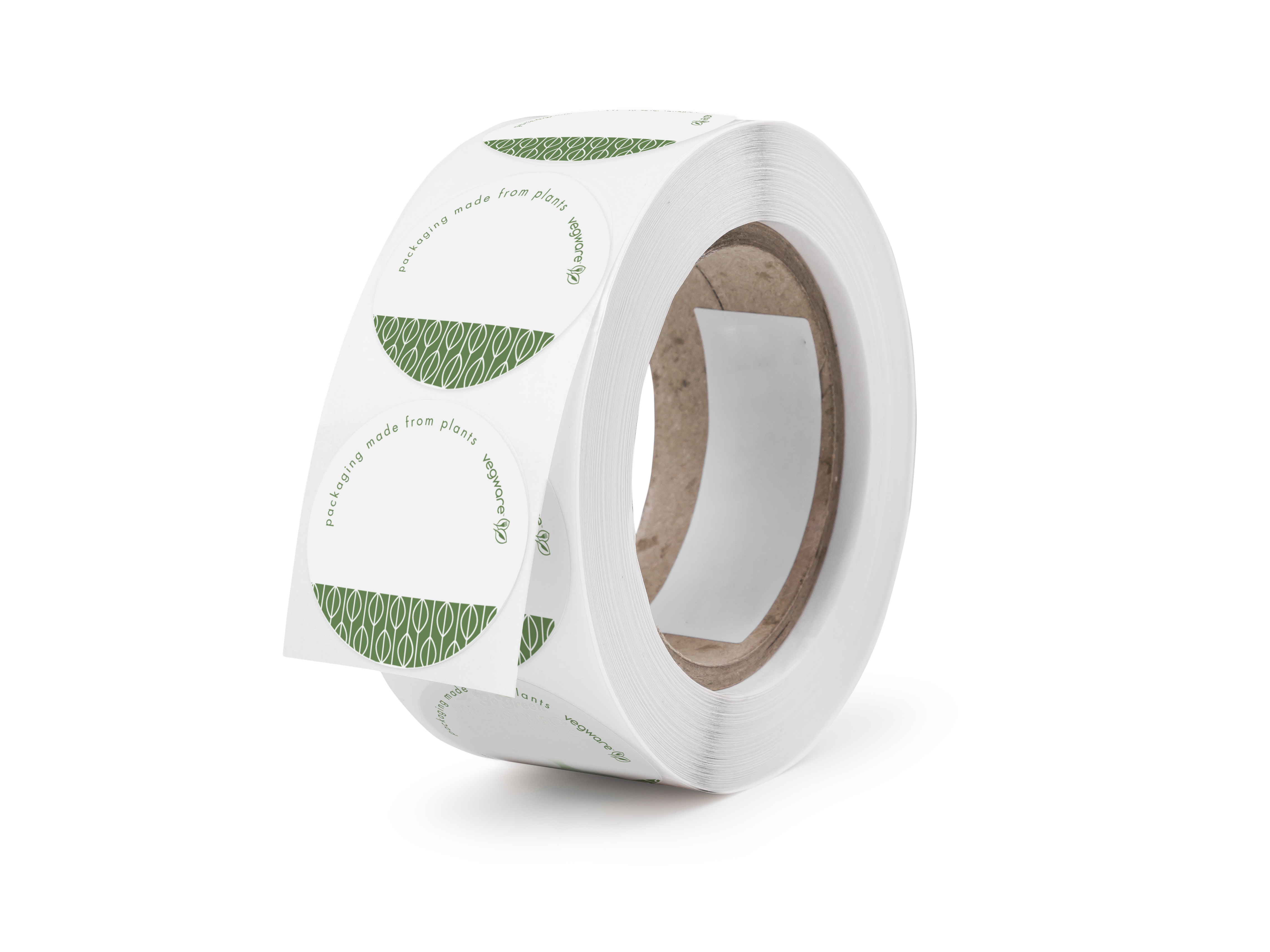 VEGWARE | 45MM ROUND WRITE-ON COMPOSTABLE STICKER X 1000 | VRST45W