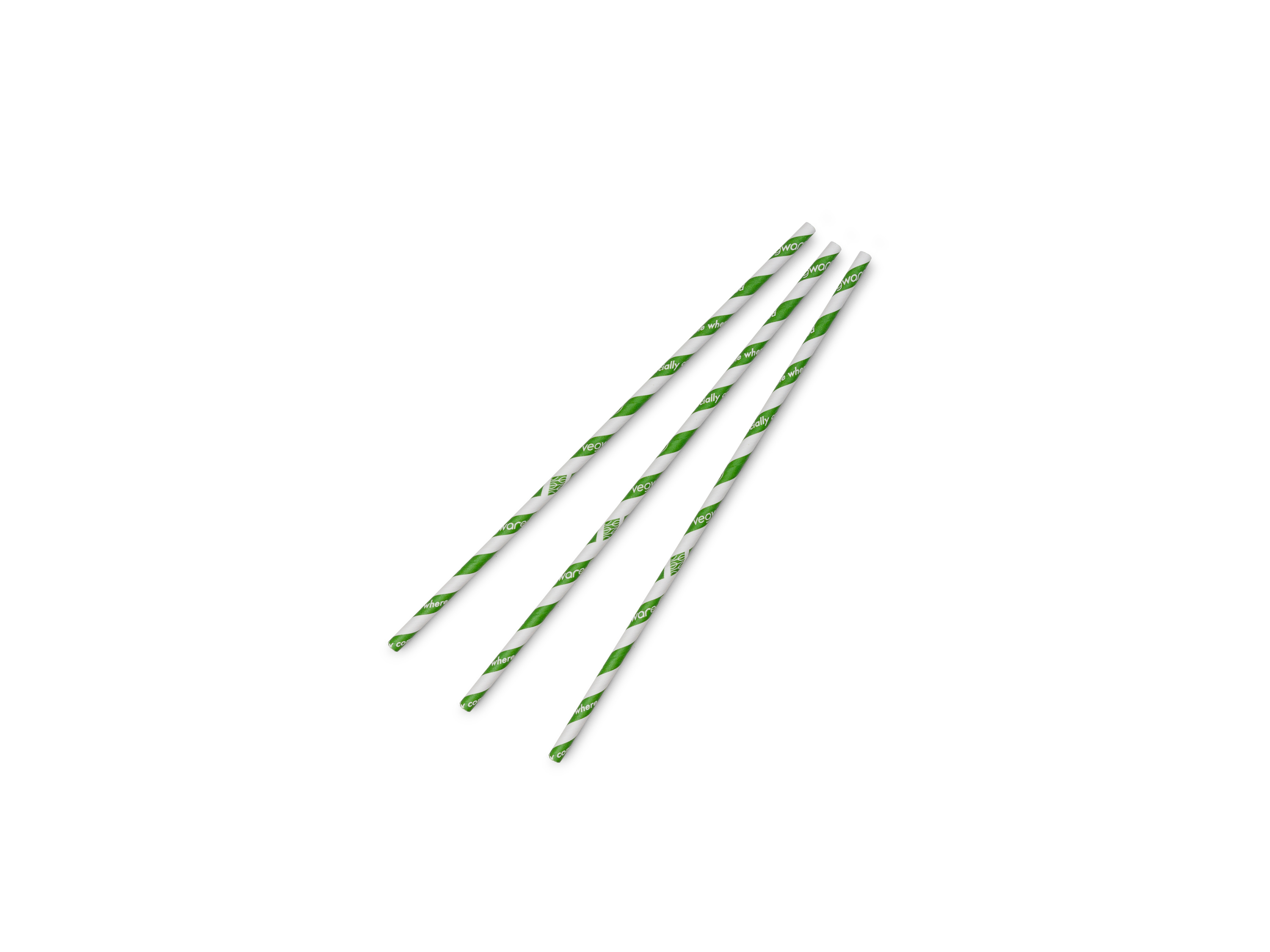 VEGWARE | STANDARD GREEN STRIPE 6MM PAPER STRAW, 7.8IN X 5000 | PS06-GS