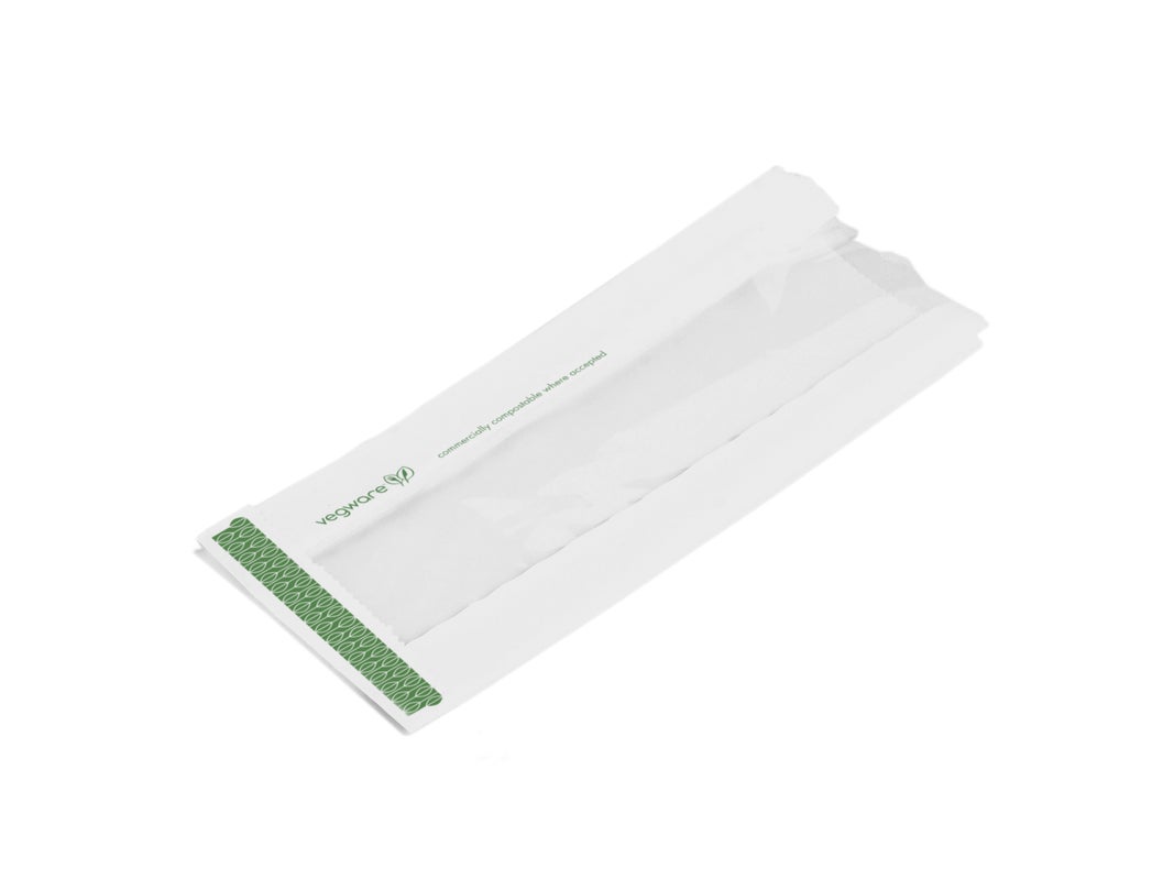 VEGWARE | 4X2X10IN GLASSINE BAG WITH NATUREFLEX WINDOW X 1000 | VGLW4