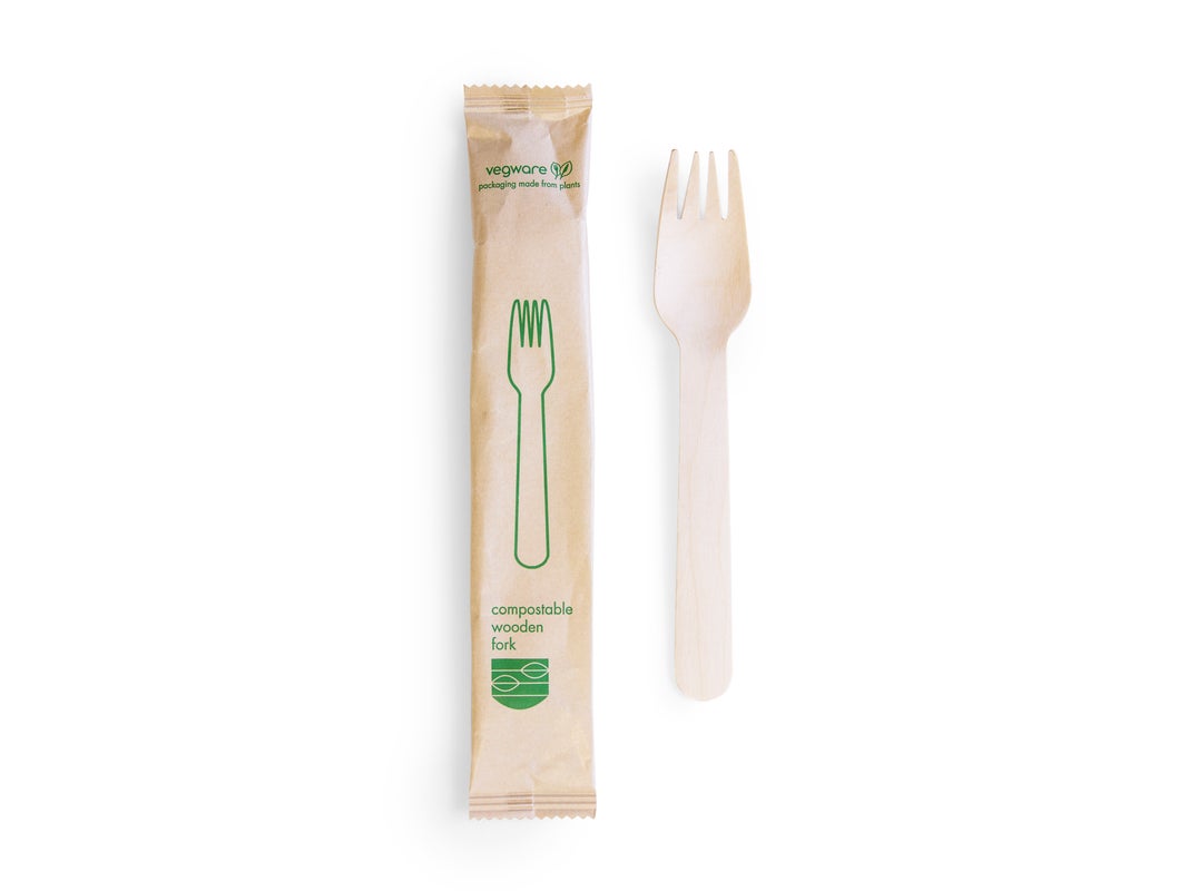 VEGWARE | WOODEN FORK WRAPPED X 500 | VT-FK6W