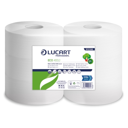 LUCART | JUMBO TOILET ROLLS 6 X 400M ECO400J 60MM CORE | 812398