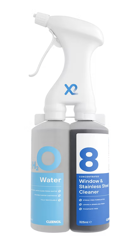 CLEENOL | X2 EVOLUTION EV8 WINDOW & STAINLESS STEEL CLEANER 4 X 325ML | EV8/X2