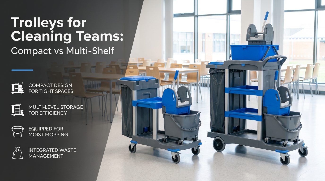 Trolleys for Cleaning Teams: Compact vs Multi-Shelf, Which Is Right for Your School?