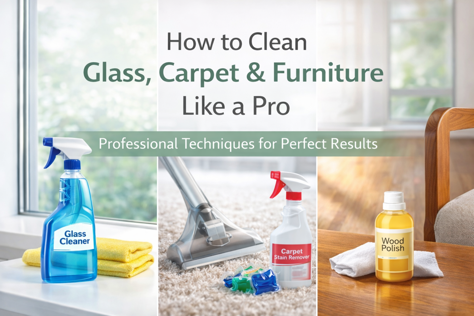 How to Clean Glass, Carpet, and Furniture Like a Pro