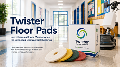 Twister Floor Pads Explained: Low-Chemical Floor Maintenance for Schools and Commercial Buildings