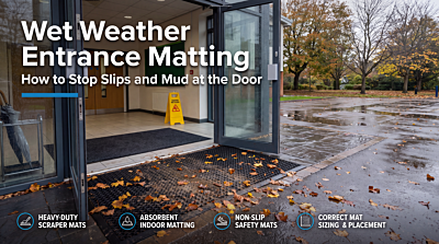 Wet Weather Entrance Matting for Schools and Offices: How to Stop Slips and Mud at the Door