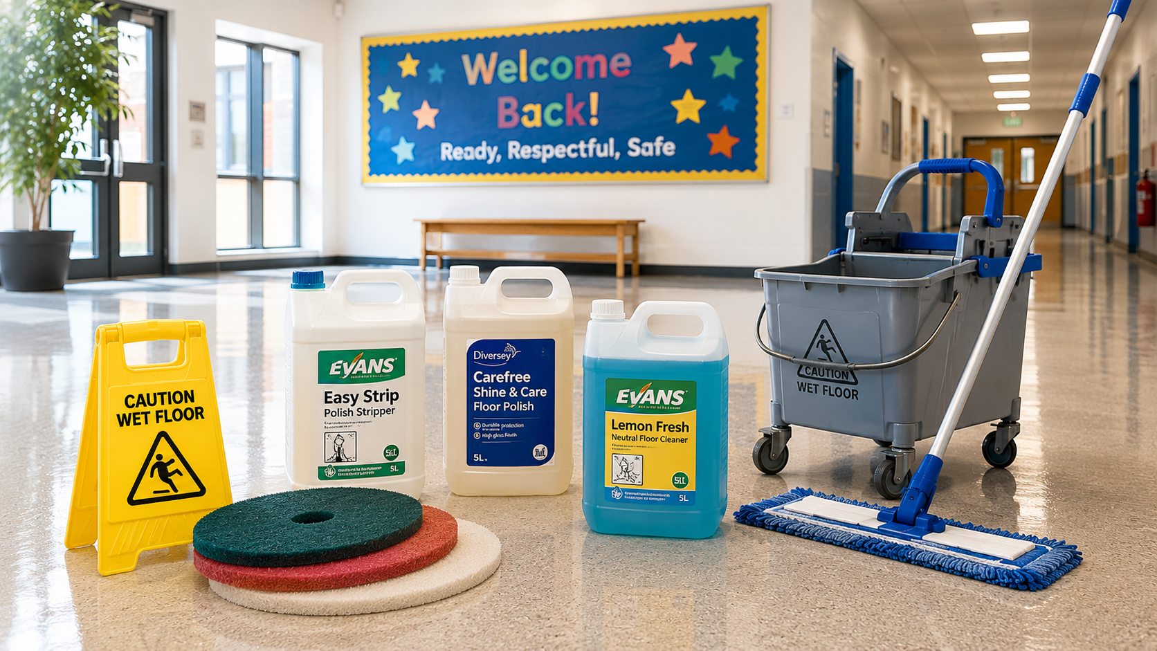 End-of-Term Floorcare for Schools: How to Clean, Polish and Protect Hard Floors Before September