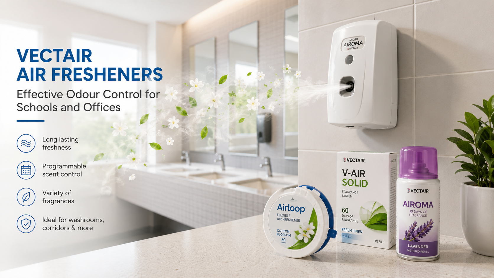 Vectair Air Fresheners for Schools and Offices: Choosing the Right Odour Control System